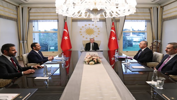 Cumhurbaşkanı Erdoğan, Katar Dışişleri Bakanı Muhammed bin Abdurrahman Al Sani’yi kabul etti